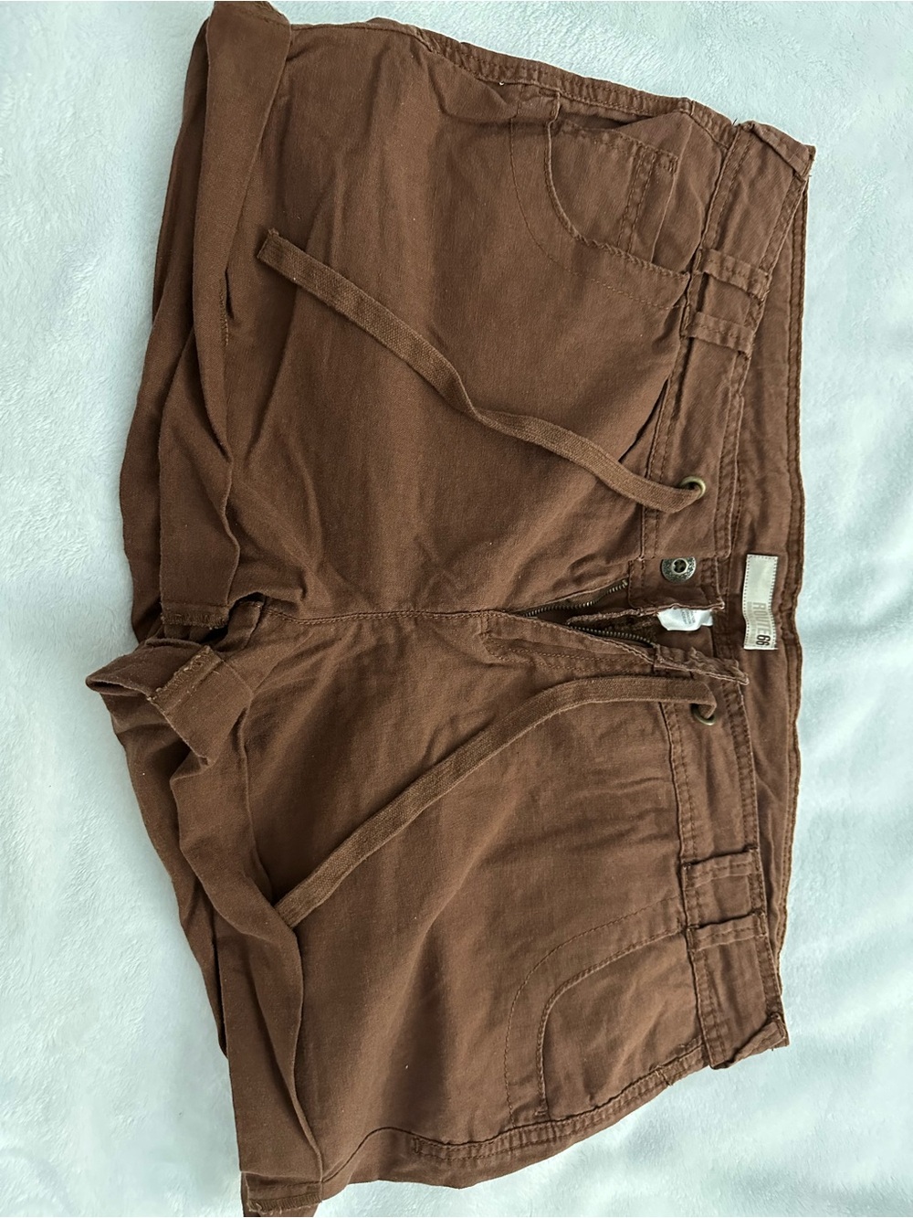 Route 66 Chestnut Brown Cargo Shorts with Drawstring